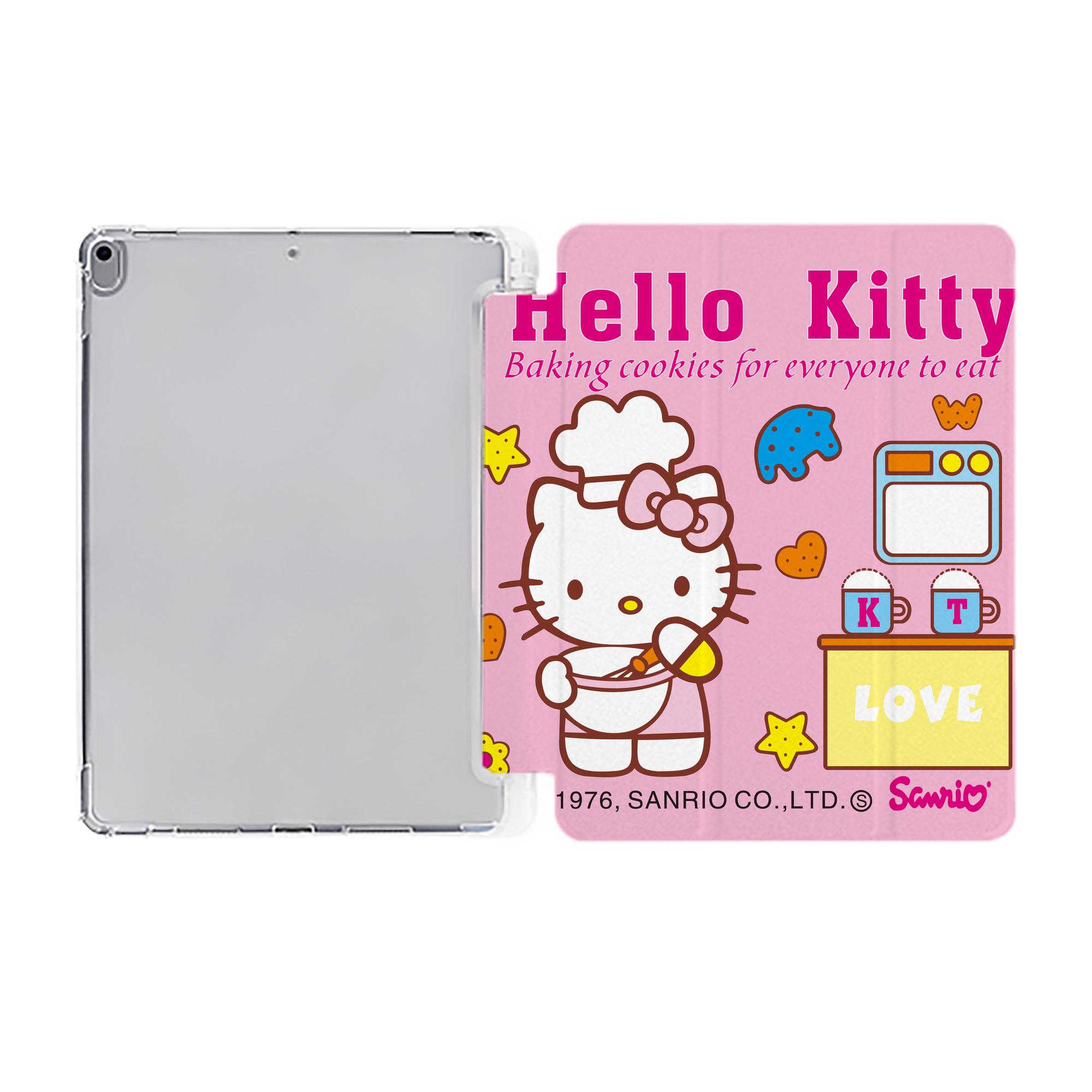 （画像用） Hello Kitty ハローキティ IPad ケース ペン収納付き 三つ折りスタンド PUレザー×シリコン 対応機種9.5/10.5/10.9インチ